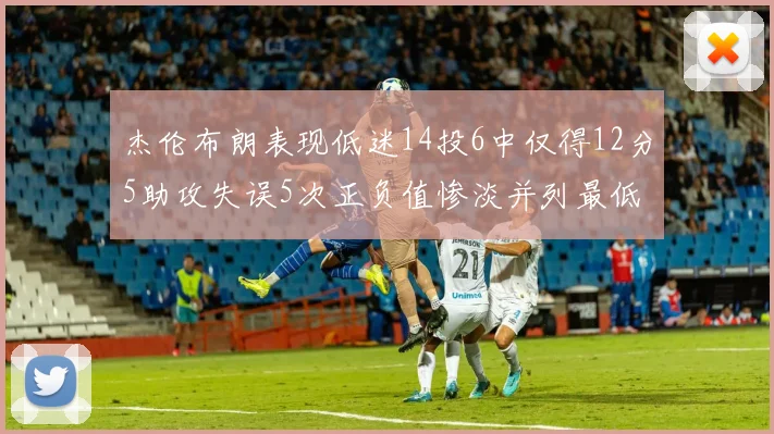 杰伦布朗表现低迷14投6中仅得12分5助攻失误5次正负值惨淡并列最低